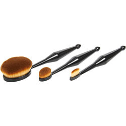 Qentessi Make Up Oval Brush Set: Small Straight Shaped Brush + Medium Oval Shaped Brush + Large Oval Shaped Brush -- 3pcs By Qentessi
